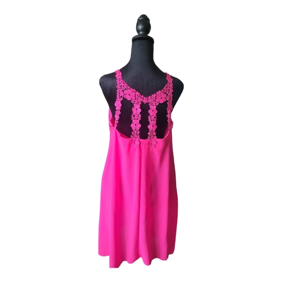 Aina Be NWOT Hot Pink Fully Lined Dress Sz L - Picture 2 of 5